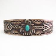 Antique 【Arrow Novelty】 Thunderbird Coin Silver Cuff c.1930～