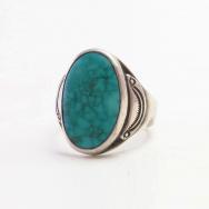 Antique Navajo Fox Turquoise Men's Ring  c.1940～