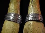 Antique 卍 Stamped & Repoused Wide Cuff Bracelet  c.1930