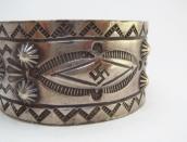 Antique 卍 Stamped & Repoused Wide Cuff Bracelet  c.1930