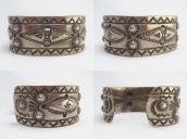 Antique 卍 Stamped & Repoused Wide Cuff Bracelet  c.1930