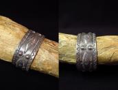 Antique 卍 Stamped & Repoused Wide Cuff Bracelet  c.1930