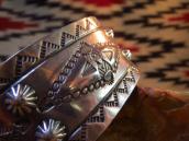 Antique 卍 Stamped & Repoused Wide Cuff Bracelet  c.1930