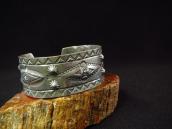 Antique 卍 Stamped & Repoused Wide Cuff Bracelet  c.1930