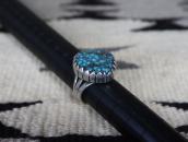 Vintage Navajo Gem Quality Turquoise Ring in Silver c.1960