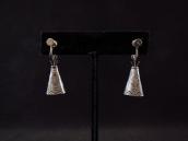 Vintage Stamped Silver Tipi Shape Screw-back Earring  c.1950