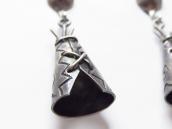 Vintage Stamped Silver Tipi Shape Screw-back Earring  c.1950