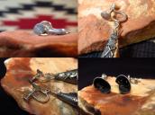 Vintage Stamped Silver Tipi Shape Screw-back Earring  c.1950