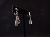 Vintage Stamped Silver Tipi Shape Screw-back Earring  c.1950