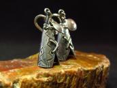 Vintage Stamped Silver Tipi Shape Screw-back Earring  c.1950
