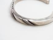 Vtg Navajo Filed & Stamped Silver Square Wire Cuff c.1950～