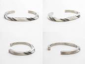 Vtg Navajo Filed & Stamped Silver Square Wire Cuff c.1950～
