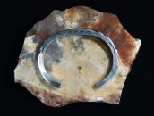 Vtg Navajo Filed & Stamped Silver Square Wire Cuff c.1950～