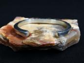 Vtg Navajo Filed & Stamped Silver Square Wire Cuff c.1950～