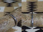 Vtg Navajo Filed & Stamped Silver Square Wire Cuff c.1950～