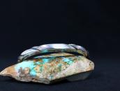 Vtg Navajo Filed & Stamped Silver Square Wire Cuff c.1950～