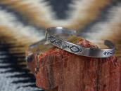 【GARDEN OF THE GODS】 Atq 卍 Stamped Ingot Silver Cuff  c.1935