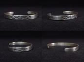 【GARDEN OF THE GODS】 Atq 卍 Stamped Ingot Silver Cuff  c.1935