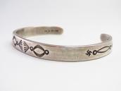 【GARDEN OF THE GODS】 Atq 卍 Stamped Ingot Silver Cuff  c.1935