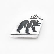 【Lawrence Saufkie】Hopi Walking Bear Overlay Pin c.1980～