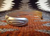 Vintage Navajo Engraving Ingot Silver Cuff Bracelet  c.1940～