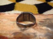 Vintage Navajo Square Turquoise Inlay Silver Ring  c.1950～