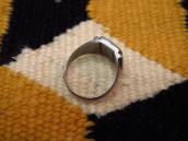 Vintage Navajo Square Turquoise Inlay Silver Ring  c.1950～
