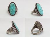 Vintage Navajo Silver Ring w/Gem Grade #8 Turquoise  c.1945～
