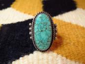 Vintage Navajo Silver Ring w/Gem Grade #8 Turquoise  c.1945～