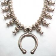 Vintage Heavy Squash Blossom Naja Necklace  c.1960