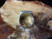 Vintage Zuni Turquoise & Onyx Inlay Seal Ring  c.1960～