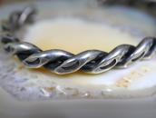 Antique Navajo Stamped Flat Twistedwire Narrow Cuff c.1935～①