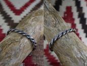 Antique Navajo Stamped Flat Twistedwire Narrow Cuff c.1935～①