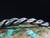 Antique Navajo Stamped Flat Twistedwire Narrow Cuff c.1935～①