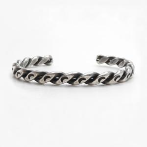 Antique Navajo Stamped Flat Twistedwire Narrow Cuff c.1935～➁
