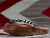 Antique Navajo Stamped Flat Twistedwire Narrow Cuff c.1935～➁