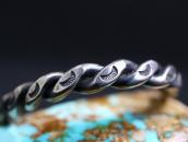 Antique Navajo Stamped Flat Twistedwire Narrow Cuff c.1935～➁