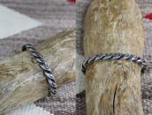 Antique Navajo Stamped Flat Twistedwire Narrow Cuff c.1935～➁