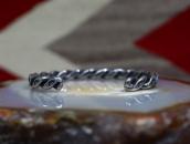 Antique Navajo Stamped Flat Twistedwire Narrow Cuff c.1935～➁