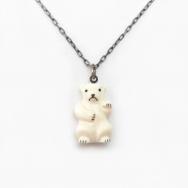 Vtg Alaska Walrus Ivory ”Polar Bear” Top Necklace c.1945～