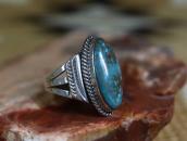 Vtg Navajo Ring w/Replaced Gem Calico Lake Turquoise c.1955～