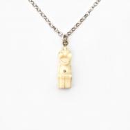 Atq Alaska Walrus Ivory ”Billiken” Small Top Necklace c.1940