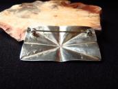 Antique Navajo Burst Shape Hammered Silver Pin w/TQ  c.1930