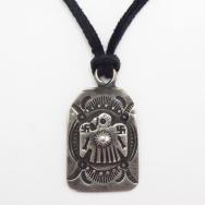 Antique 卍 Stamped Thunderbird Tag Pendant Necklace  c.1920～