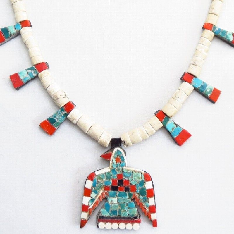 Antique SantoDomingo Thunderbird/Batterybird Necklace c.1940