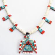 Antique SantoDomingo Thunderbird/Batterybird Necklace c.1940
