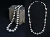 Vintage Stamped "Navajo Pearl" GradientSize Necklace c.1950～