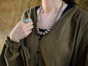 Vintage Stamped "Navajo Pearl" GradientSize Necklace c.1950～