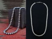 Old "Navajo Pearl" Good Weight  Silver Bead Necklace c.1970～