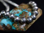 Old "Navajo Pearl" Good Weight  Silver Bead Necklace c.1970～